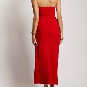 Meshki red maxi split dress